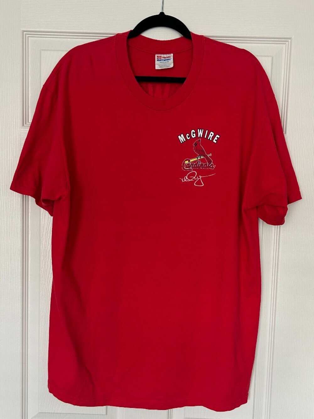 Vintage 1998 Mark McGwire #25 Cardinals T-Shirt Men’s XL Hanes USA Red MLB - Picture 2 of 9